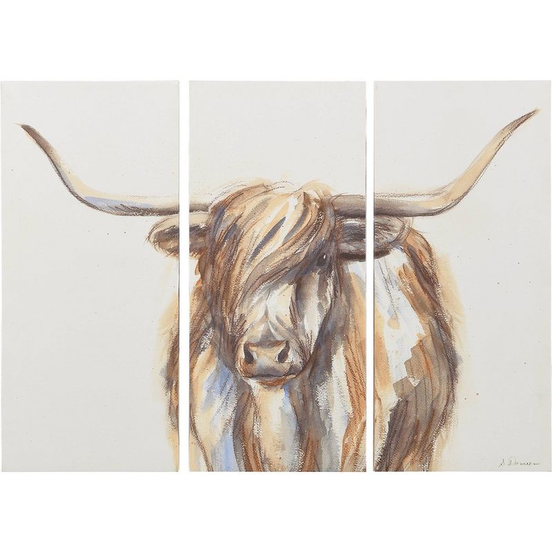 Set of 3 Highland Cow Canvas - FirsTime