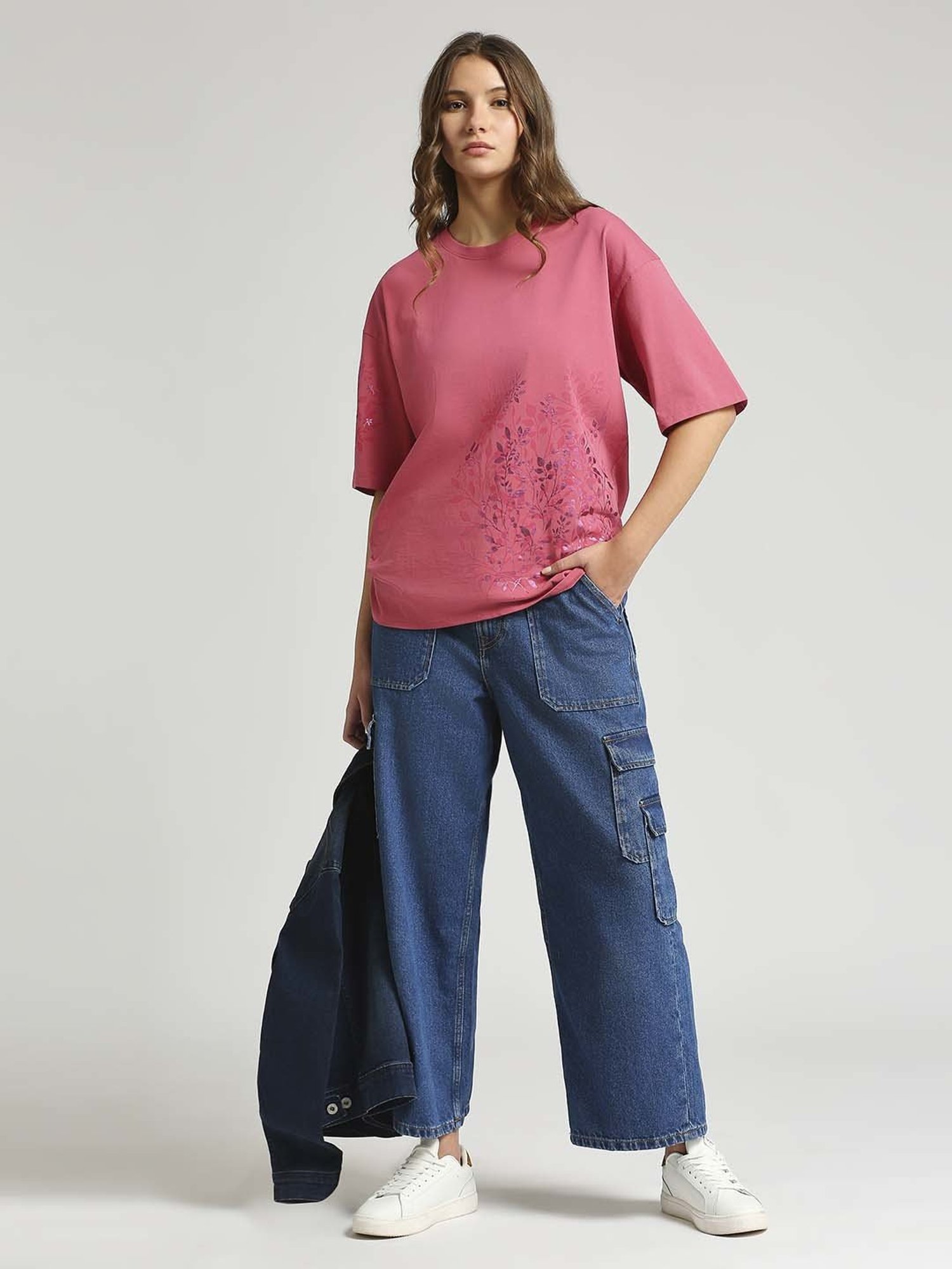 Pepe Jeans Pink Cotton Printed T-Shirt