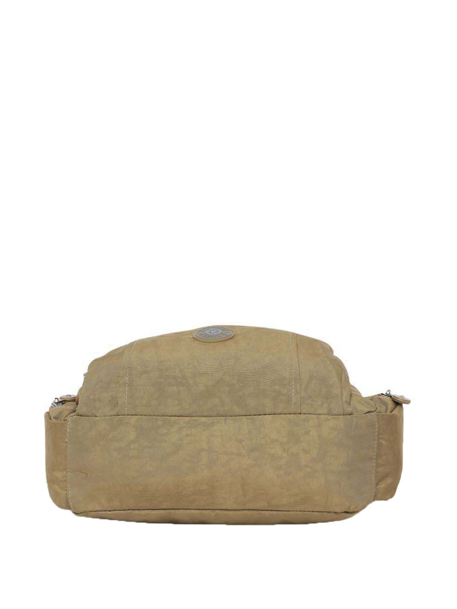 Baomi Beige Solid Medium Handbag