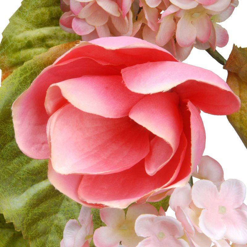 Artificial Rose and Hydrangea Garland Pink 48" - National Tree Company
