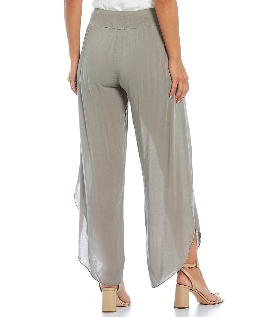 M Made in Italy Viscose Tulip Wide Leg Knit Pants