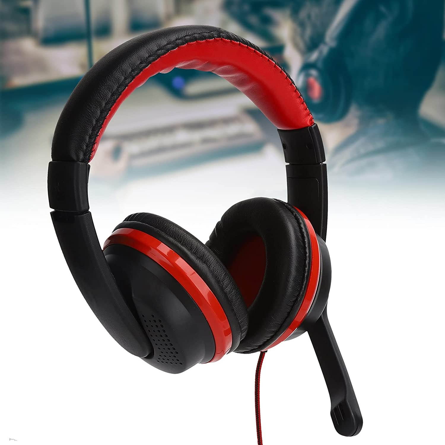 Vbestlife 3.5mm Wired Gaming Headset,Universal Wired Over?Ear Gaming Headphone Volume Control,Adjustable PC Headset with Microphone for PS4 Laptop Tablet PC(Black)