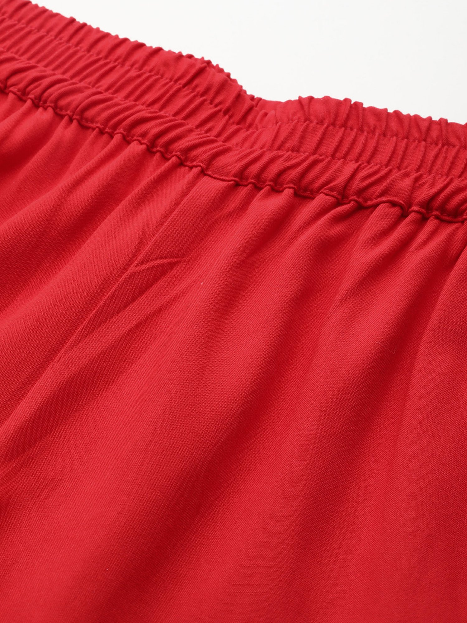 theRebelinme Red Relaxed Fit High Rise Plus Size Culottes