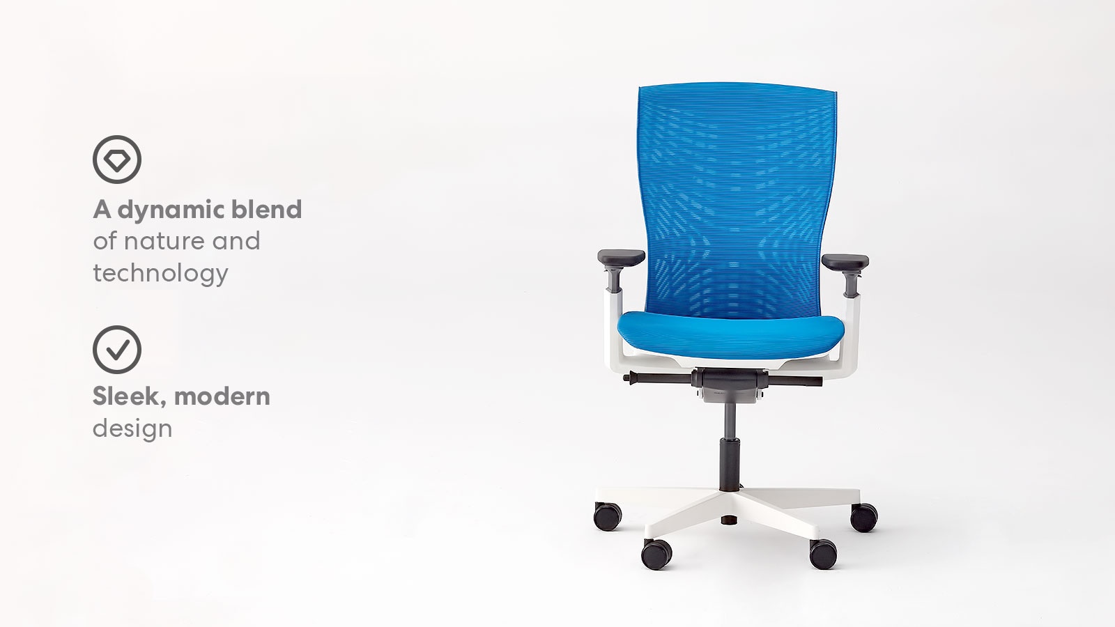 Autonomous Ergonomic Office Chair - ErgoChair Pro+ White Frame, Grey TPE with Blue Mesh