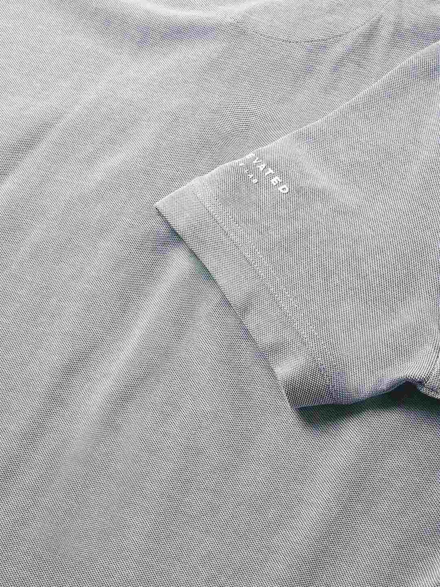 The Bear House Grey Cotton Regular Fit Self Pattern Polo T-Shirt