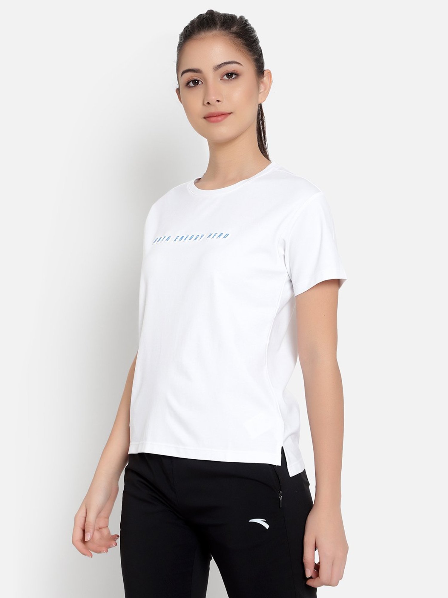Anta White Printed Sports T-Shirt
