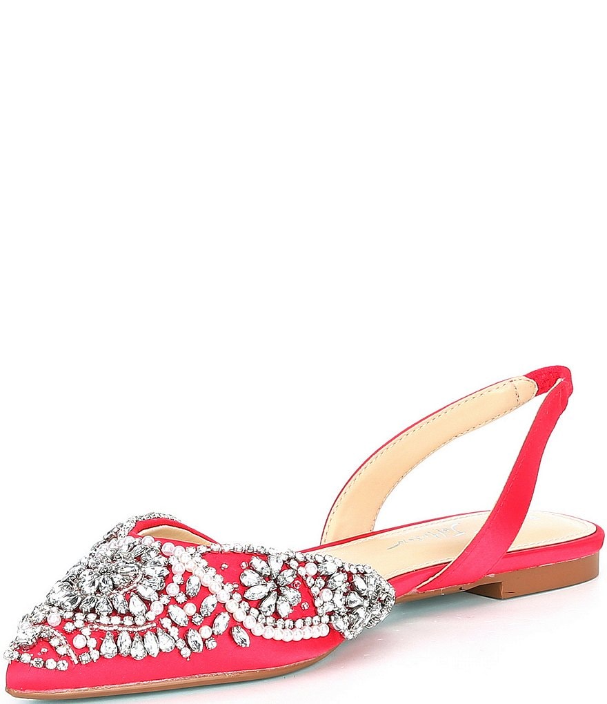 Blue by Betsey Johnson Molly Rhinestone Slingback Dress Flats