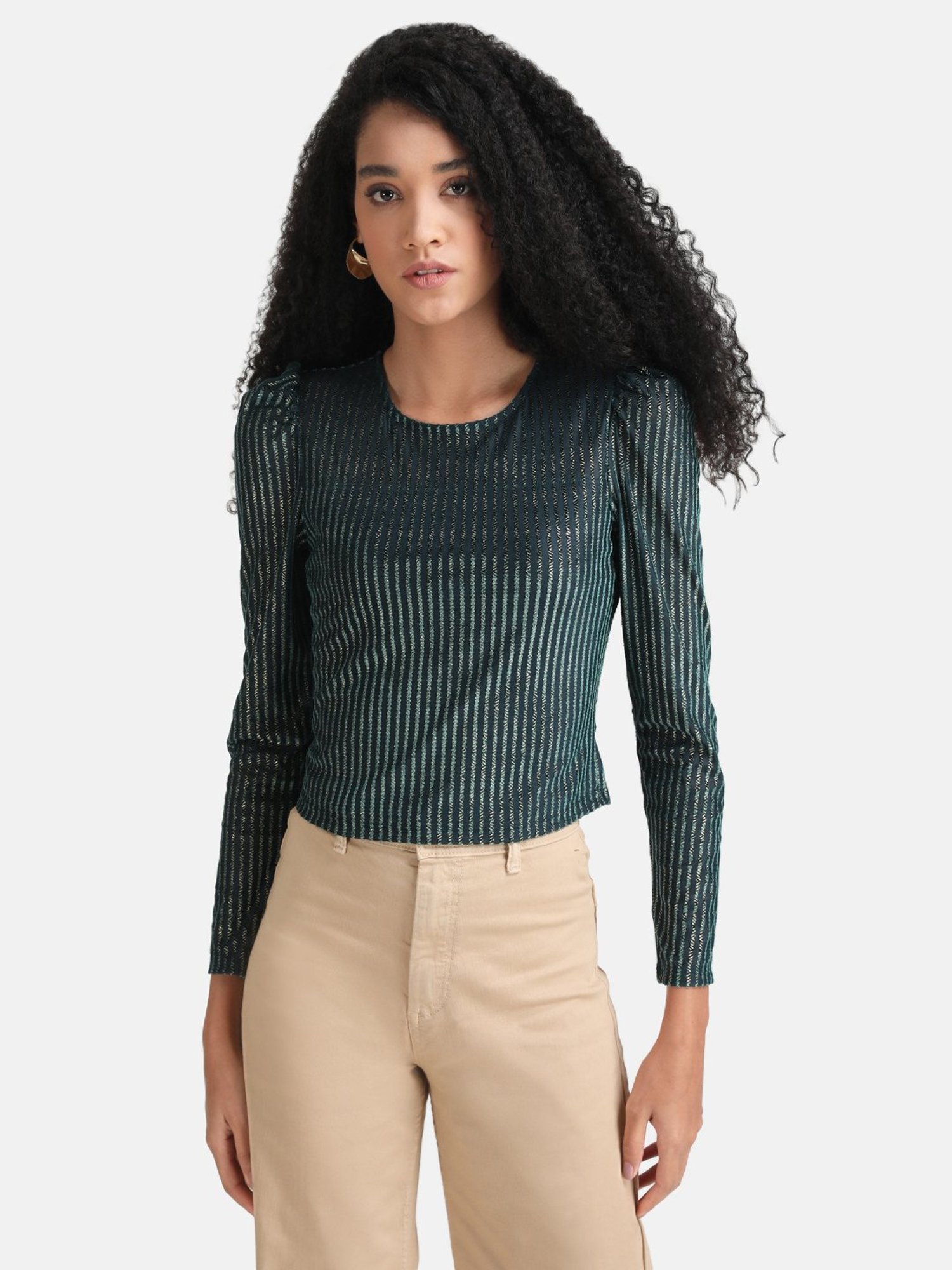 Kazo Green Striped Top