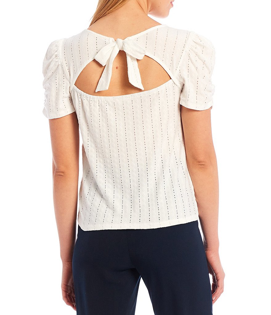 Sugarlips Short Puff Sleeve Knit Top