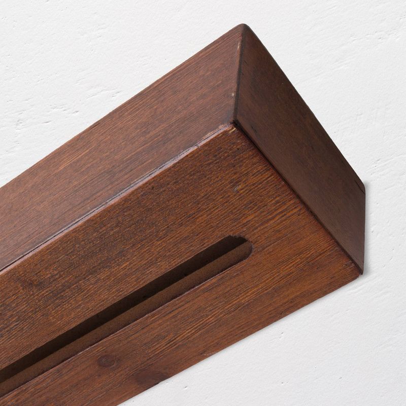 Wooden Floating Wine Glass Shelf Brown - Crystal Art Gallery