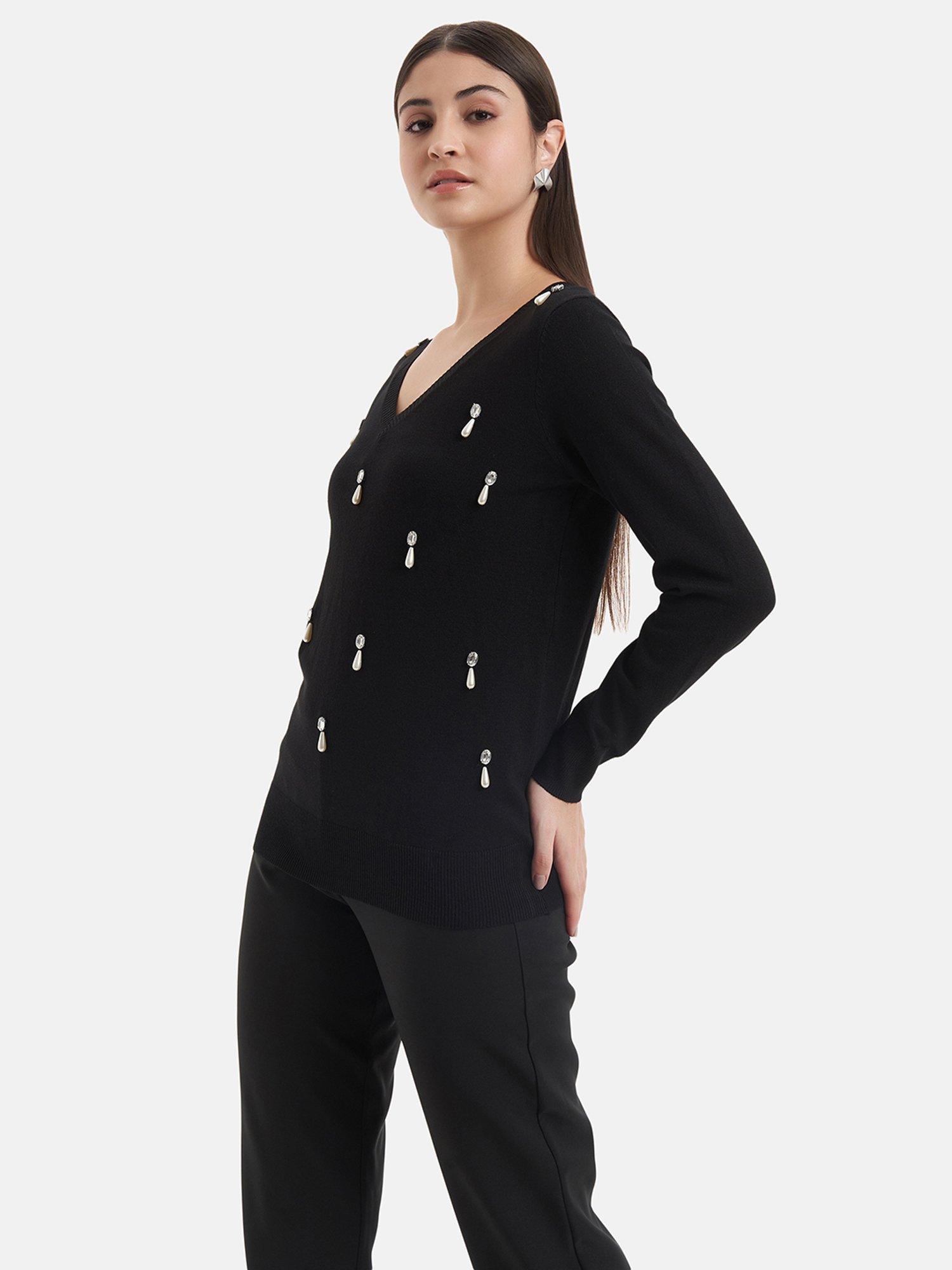 Kazo Black Embellished Pullover