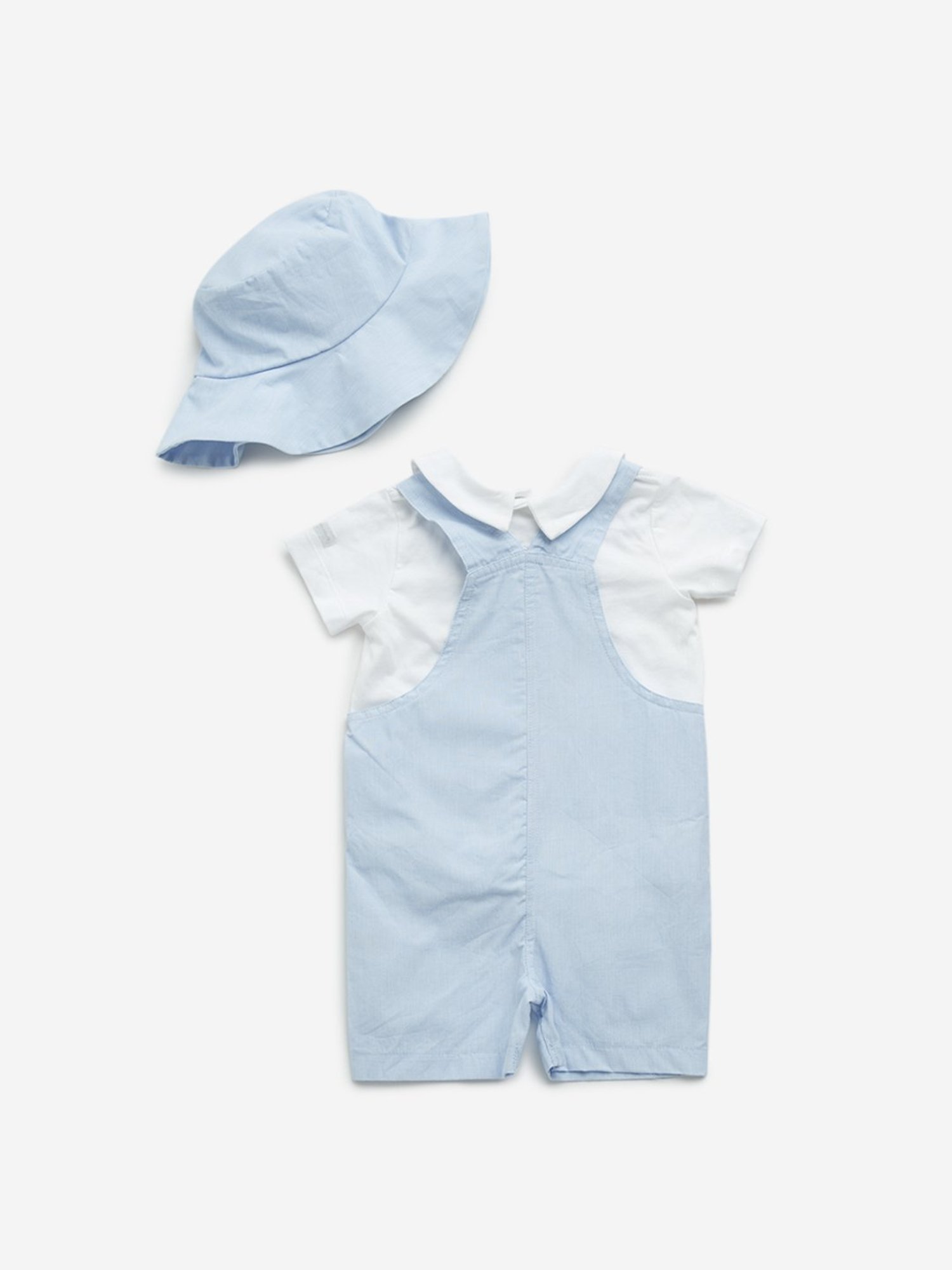 Budding Bees Kids Blue Ombre Jumpsuit with Attached Bow