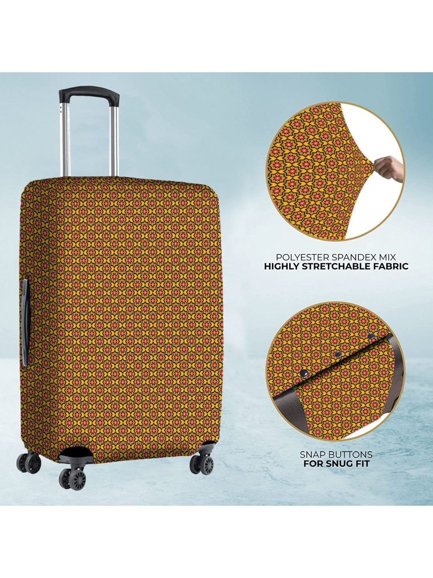 Nasher Miles Polyester 75 cm (28 Inch) Large Protective Luggage Cover - Tile Print Design