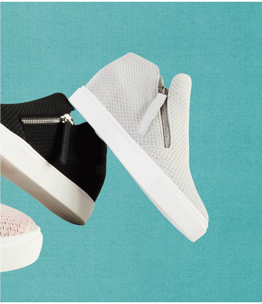 Donald Pliner Pelham Neoprene Mixed Leather Slip-On Wedge Sneakers