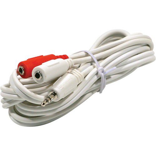 STEREN 252-051WH 6" 3.5mm Stereo Plug to 2-RCA Plug Y Audio Patch Cord