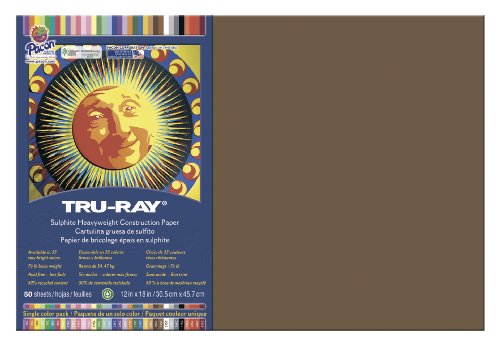 Pacon Tru-Ray Construction Paper 76 lbs. 12 x 18 Dark Brown 50 Sheets/Pack
