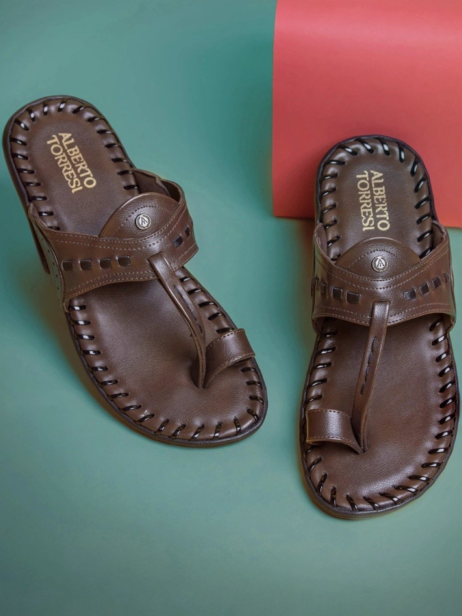 Alberto Torresi Men's Markoripo Dark Brown Toe Ring Sandals