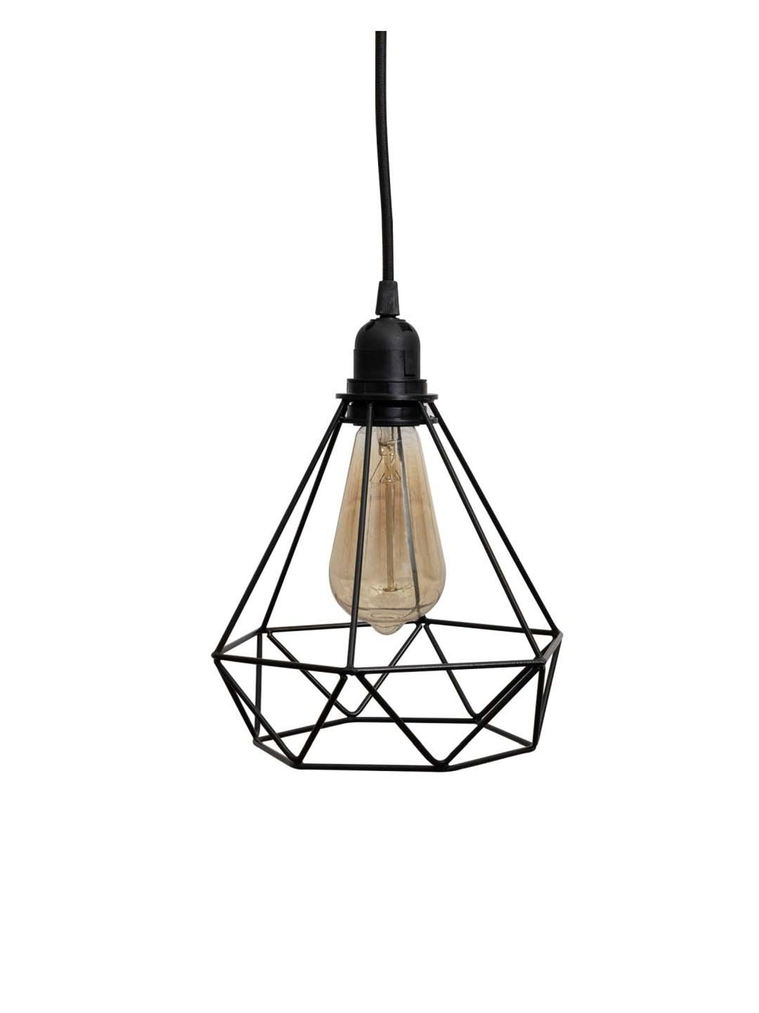 Homesake Fixture Farmhouse Black Metal Cage Lampshade Hanging Pendant Light (Bulb not included)