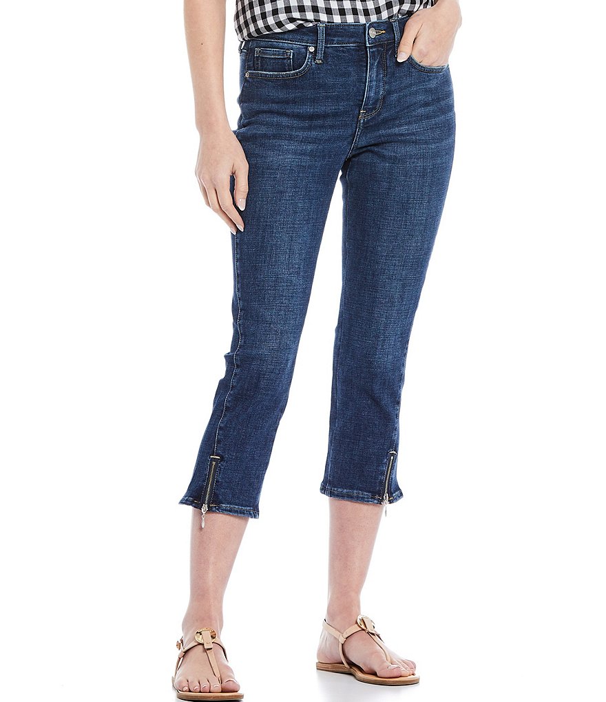 NYDJ Chloe Side Zipper Hem Detail Skinny Leg Capri Jeans