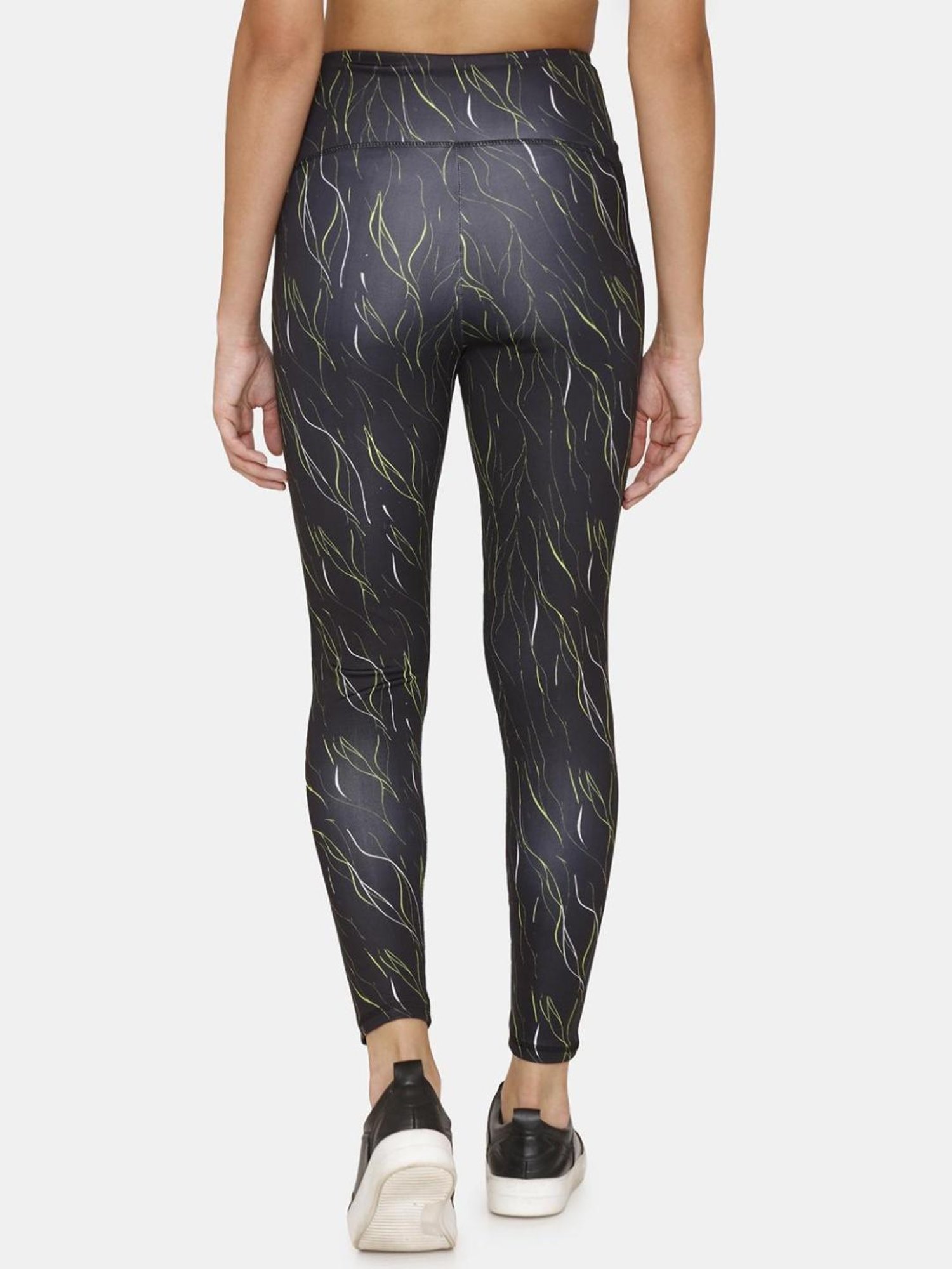 Zelocity by Zivame Charcoal Grey Abstract Print Leggings