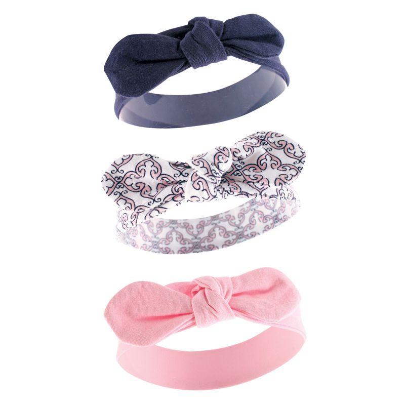 Yoga Sprout Baby and Toddler Girl Cotton Headbands 3pk, Trellis, 12-24 Months