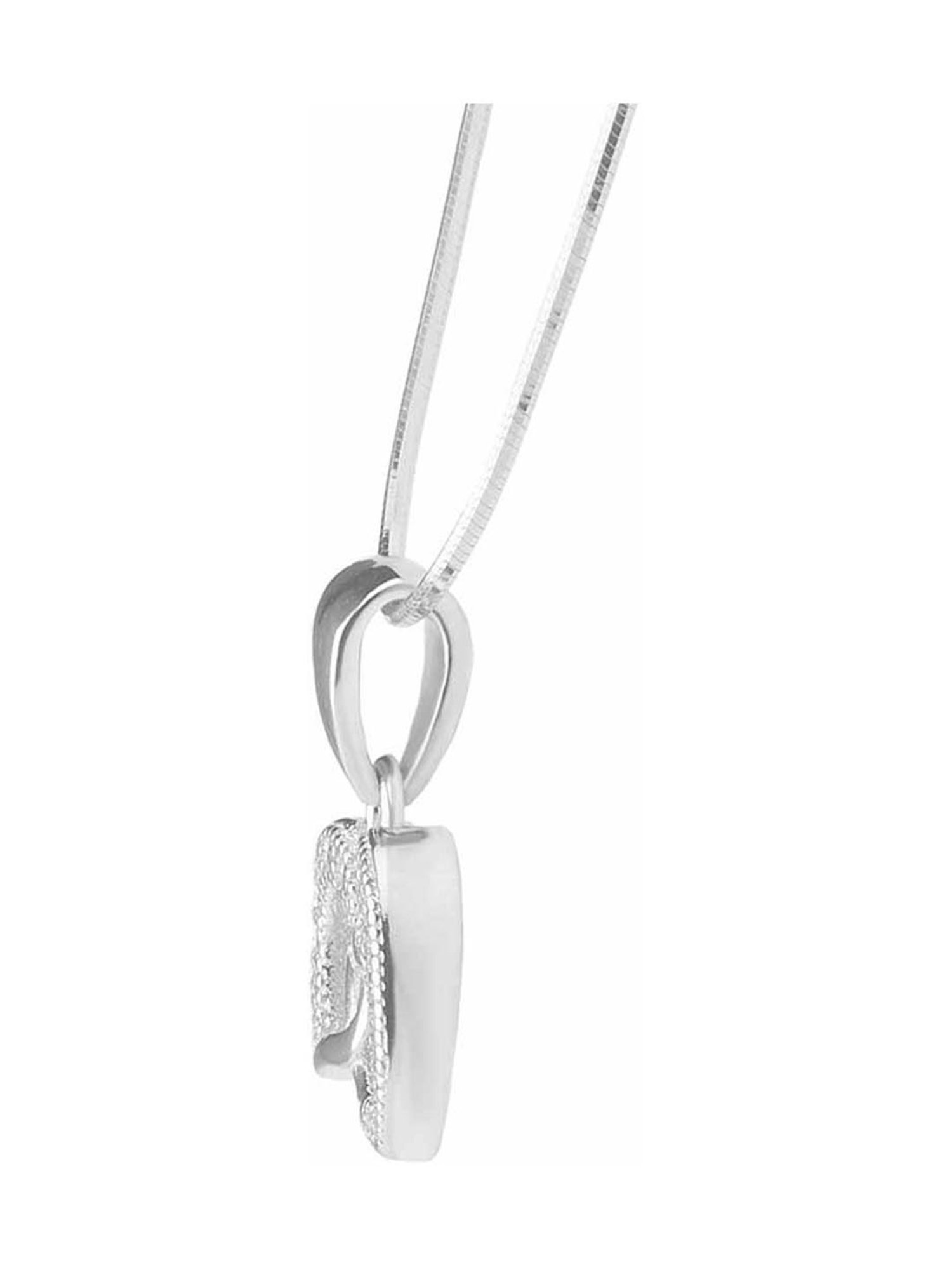 Anayra 92.5 Sterling Silver Heart Pendant with Chain for Women