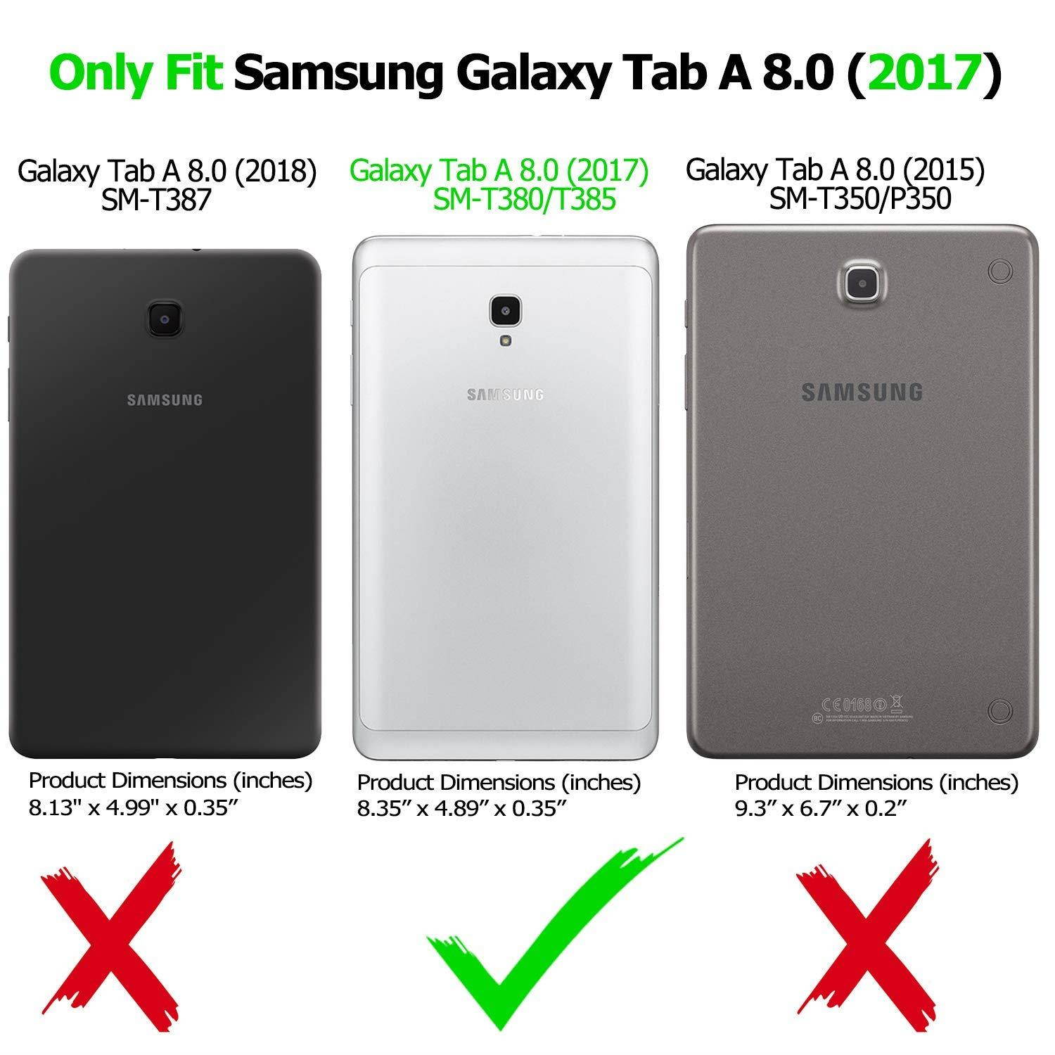 BMOUO Kids Case for Samsung Galaxy Tab A 8.0 2017 (SM-T385 /T380) - EVA Shockproof Light Weight Handle Stand Kids Case Cover for Samsung Galaxy Tab A 8-inch 2017 Release - Blue