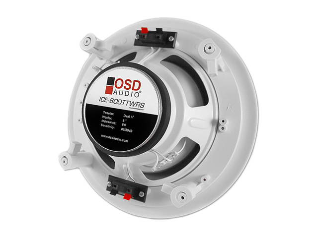 OSD Audio ICE800TTWRS 8" Water Resistant In-Ceiling Speaker with Dual Voice Coil, Single