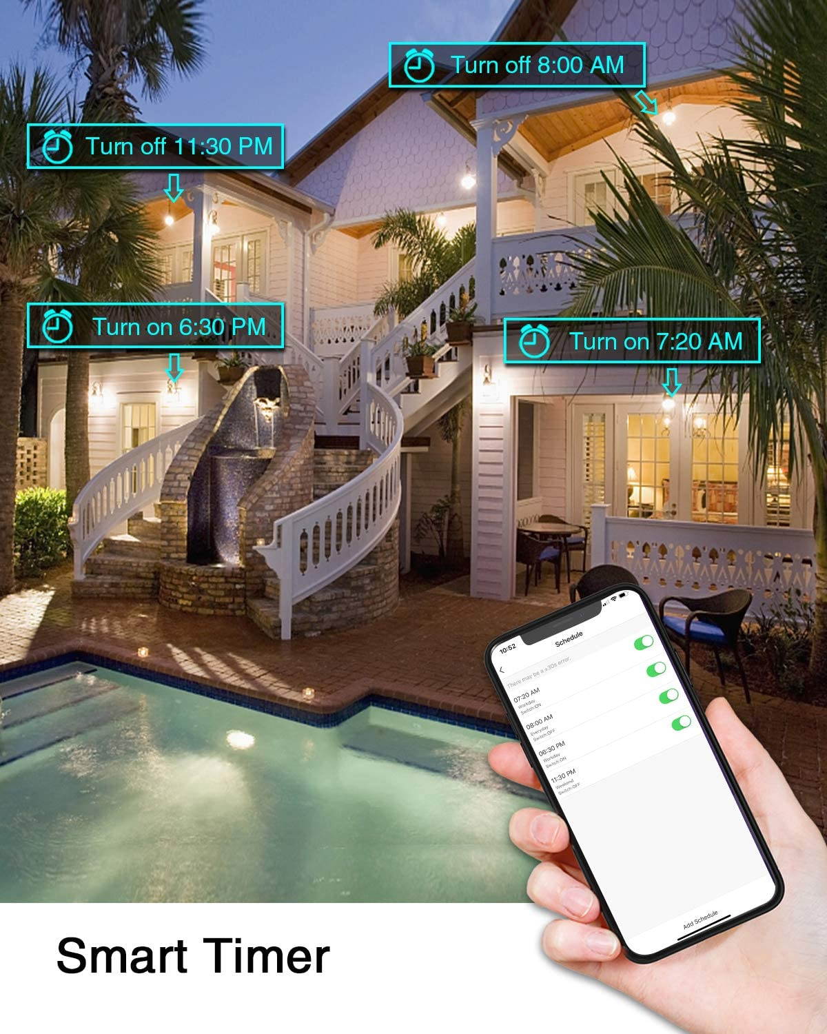 Smart Light Bulb,  A19 E26 9W WiFi LED Smart Bulb, Works with Alexa, Echo, Google Home & Siri (No Hub Required), Warm White, 60W Equivalent, ETL Listed (2-Pack)