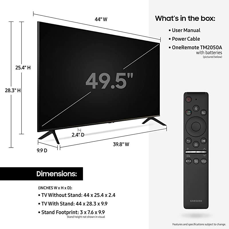 50-inch Class Crystal UHD TU-8000 Series - 4K UHD HDR Smart TV with Alexa Built-in (UN50TU8000FXZA, 2020 Model)