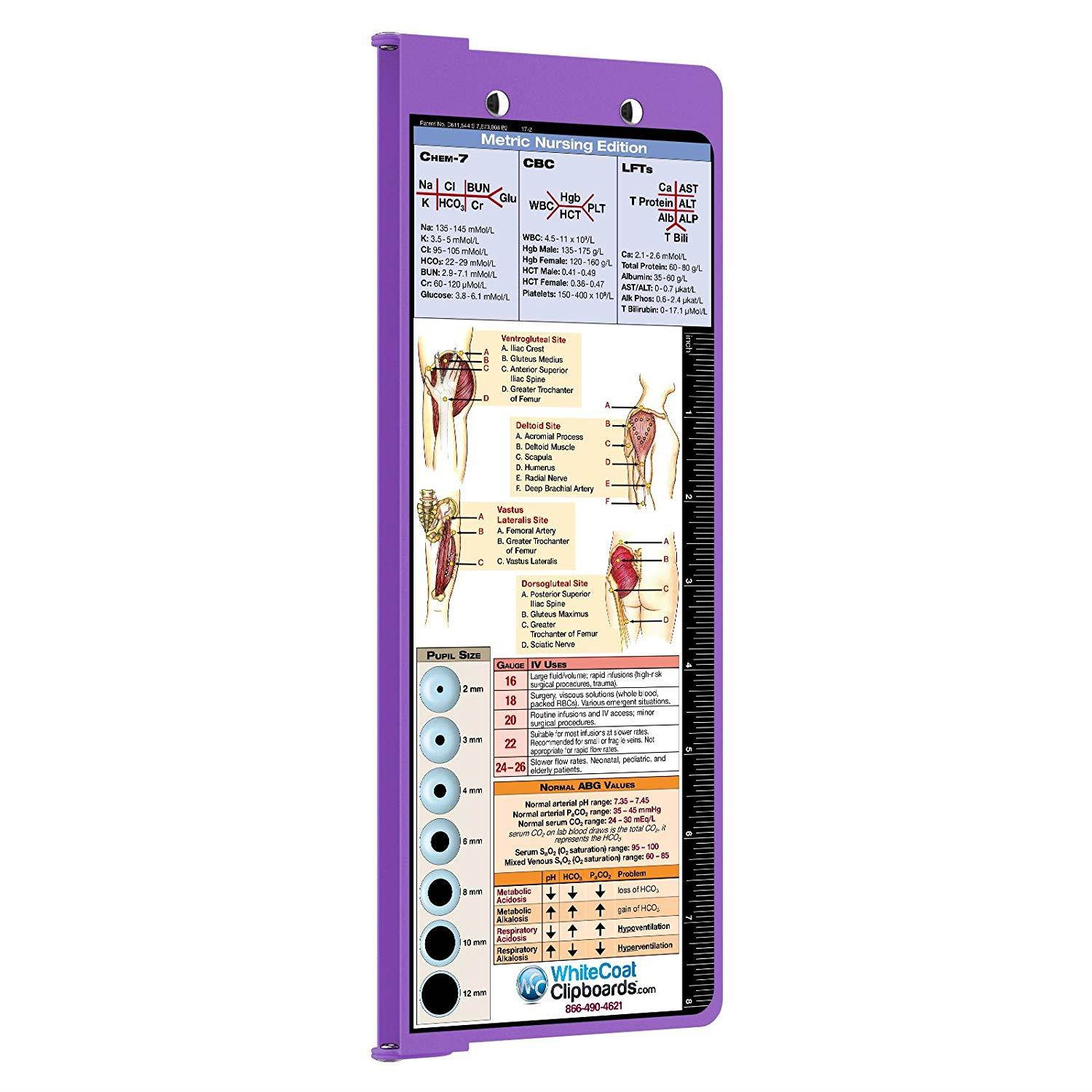 ?WhiteCoat Clipboard - Vertical - Lilac - Metric Nursing Edition