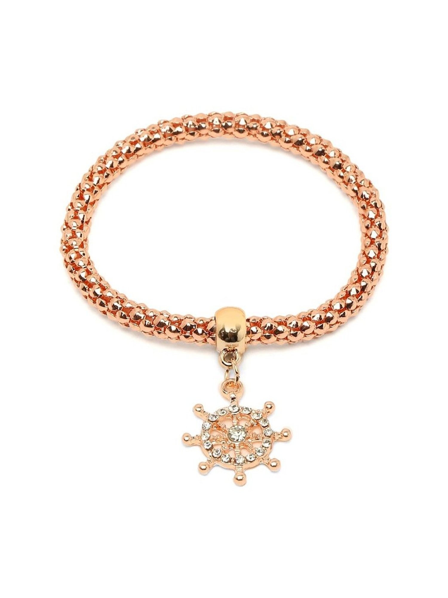 YouBella Women Gold-Toned & Silver-Toned Gold-Plated Charms Bracelet - Set of 3