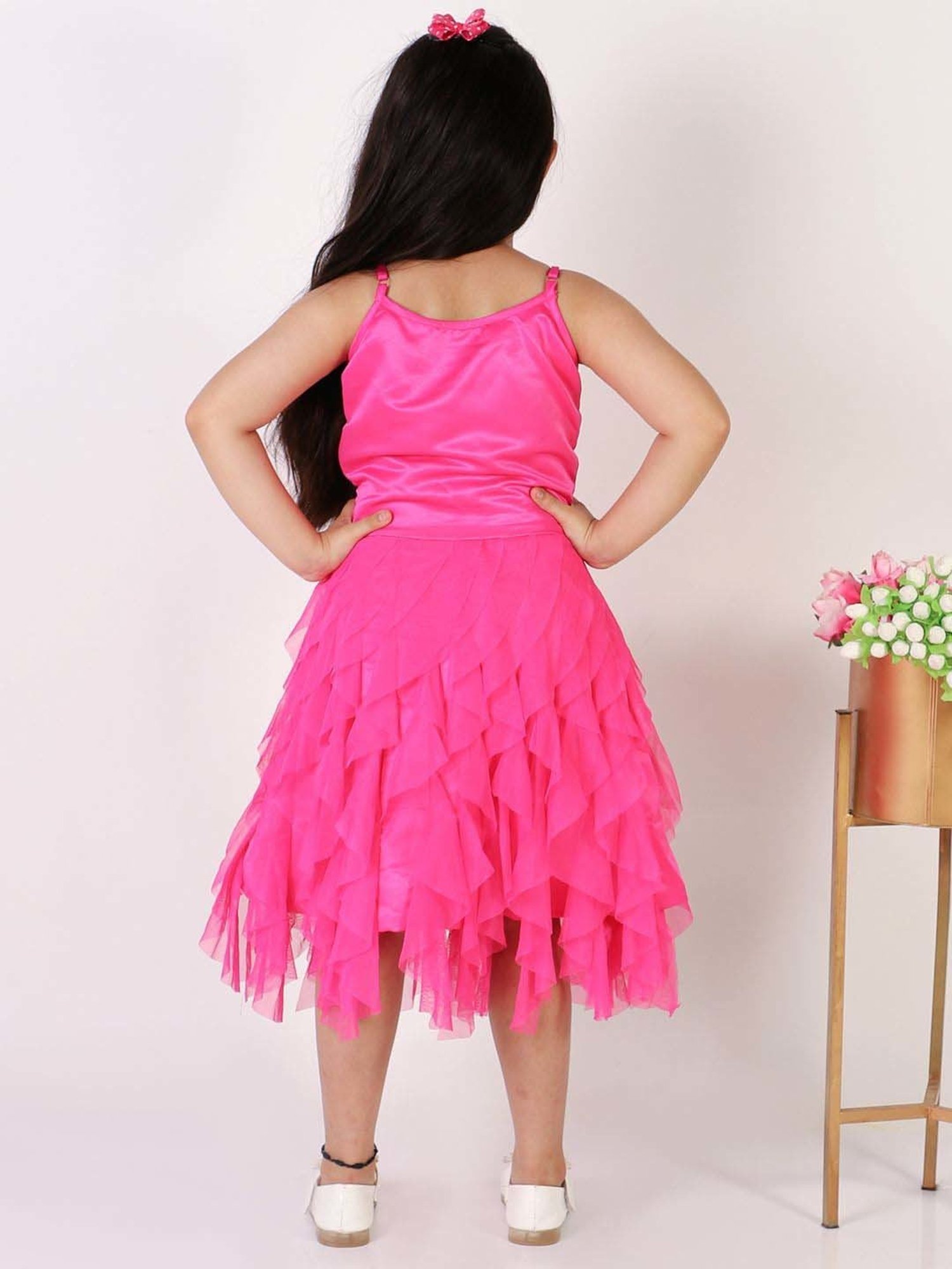 KidsDew Magenta Pink Embellished Dress