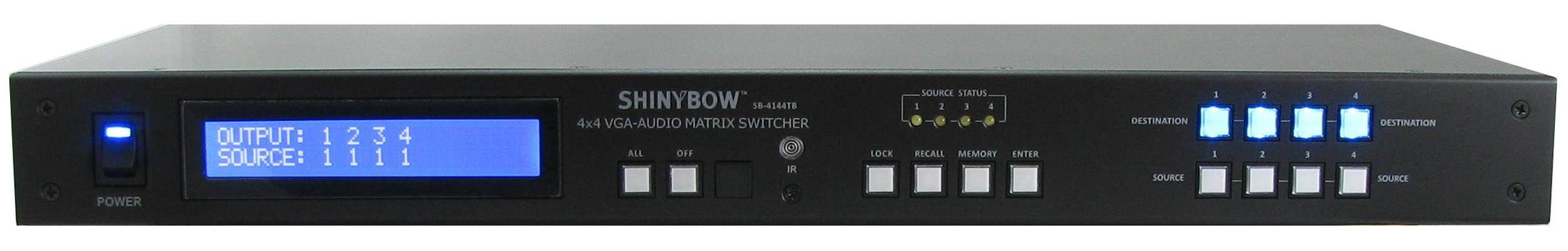 Shinybow SB-4144TB 4x4 VGA w/Stereo Audio Matrix Routing Switcher