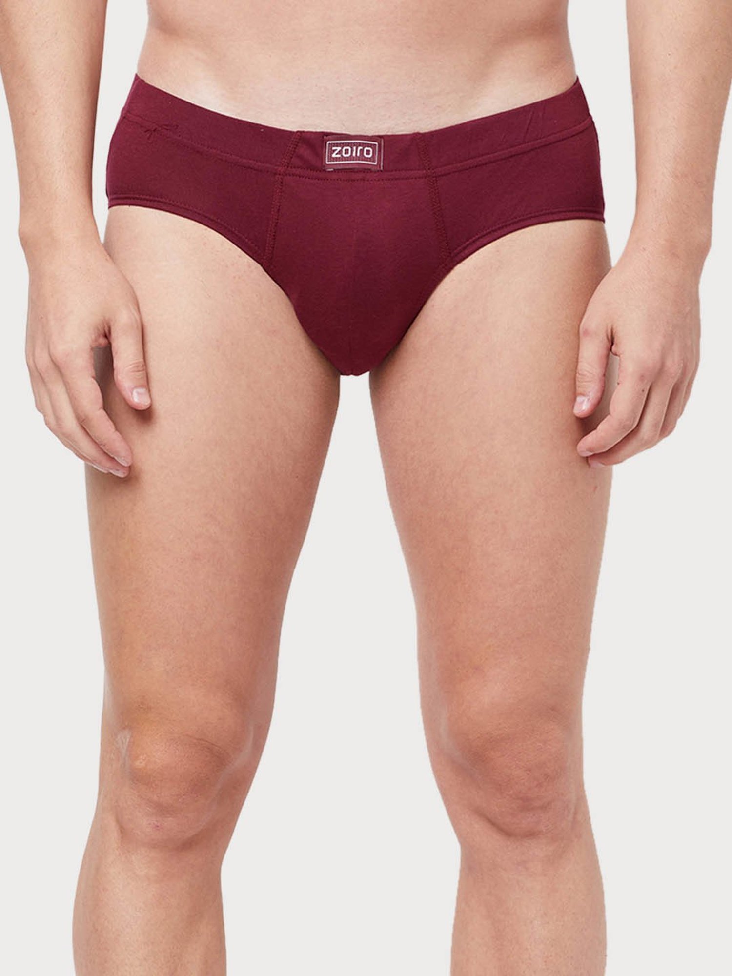 Zoiro Smoked Parl & Burgundy Cotton Regular Fit Briefs - Pack Of 2