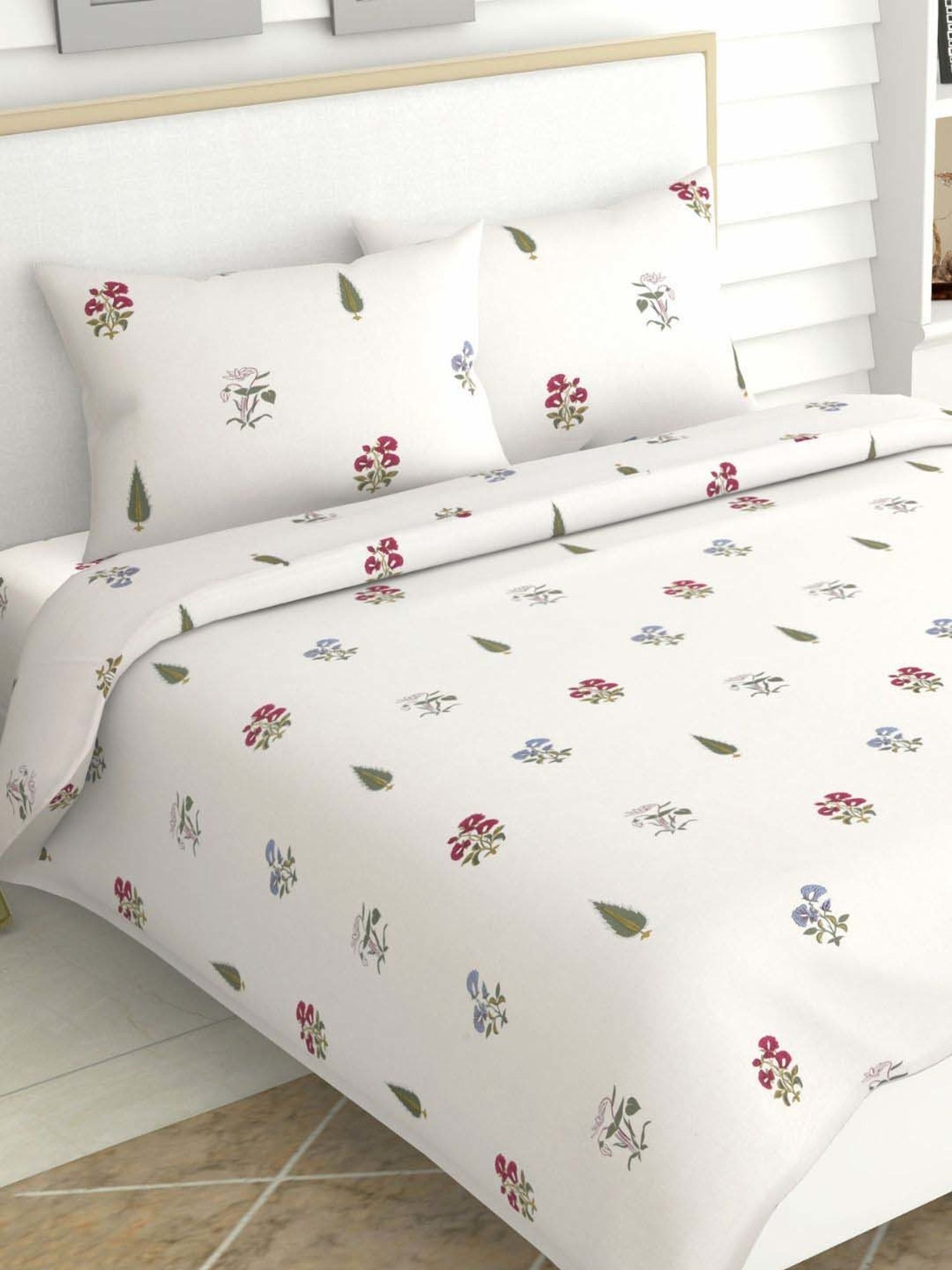 Maspar Purple 100% Cotton 200 TC Bed Sheet Set