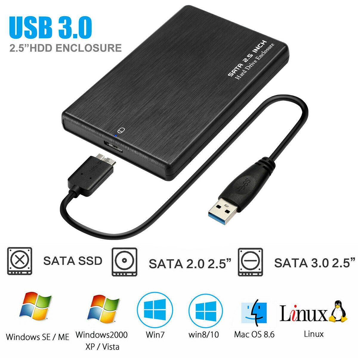 USB 3.0 2TB SATA SSD External Hard Drive Portable Desktop Mobile Hard Disk TP