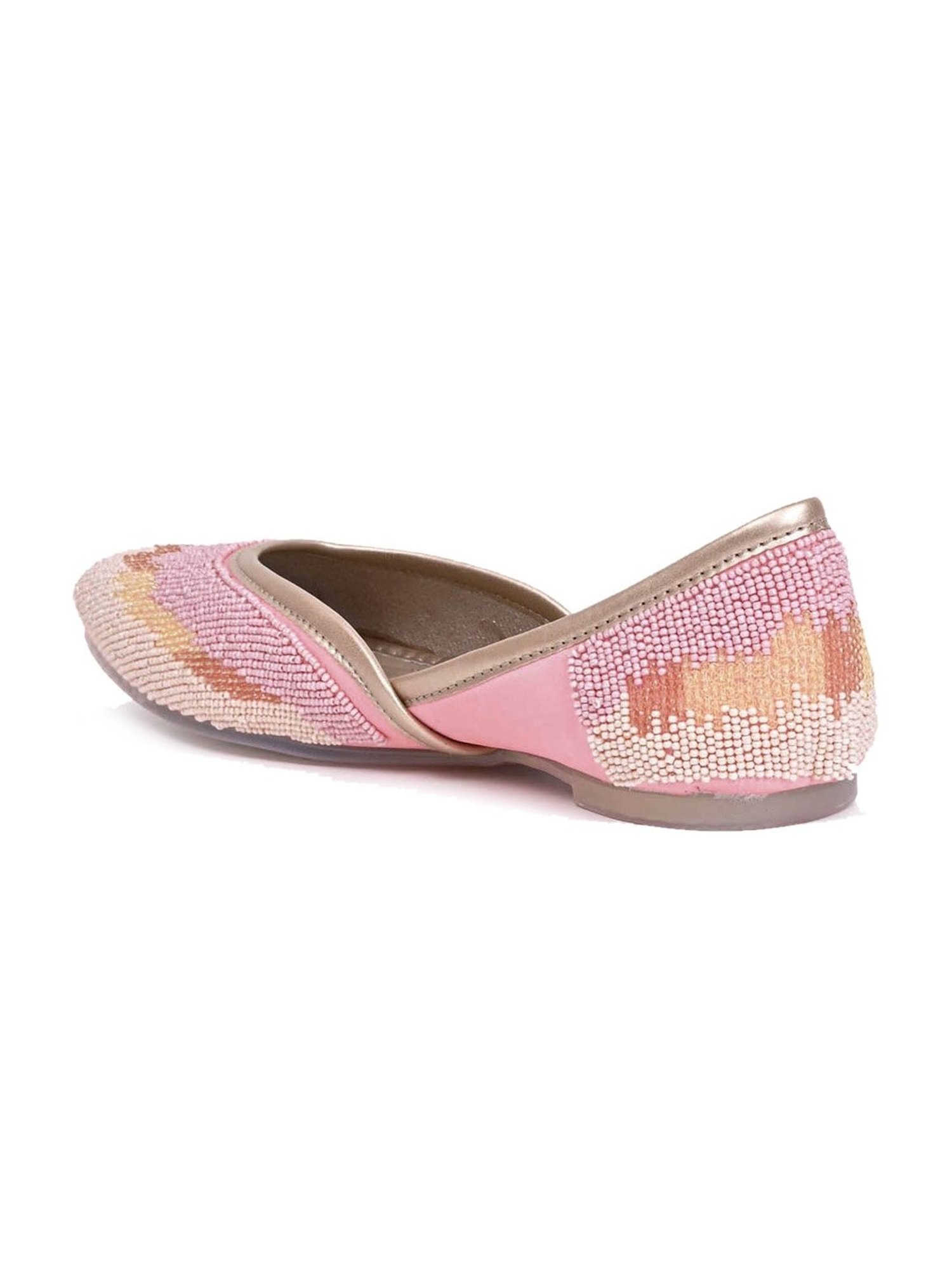 Jove Women's Pink Ethnic Juttis