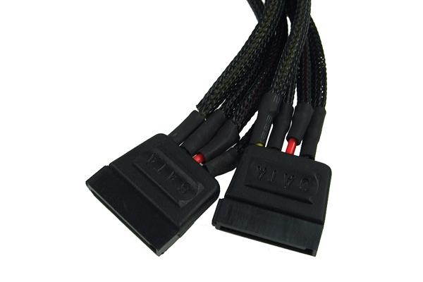 Phobya 5-Pin SATA Power to 2x 5-Pin SATA Power Splitter Cable - 15cm | Black (87291)