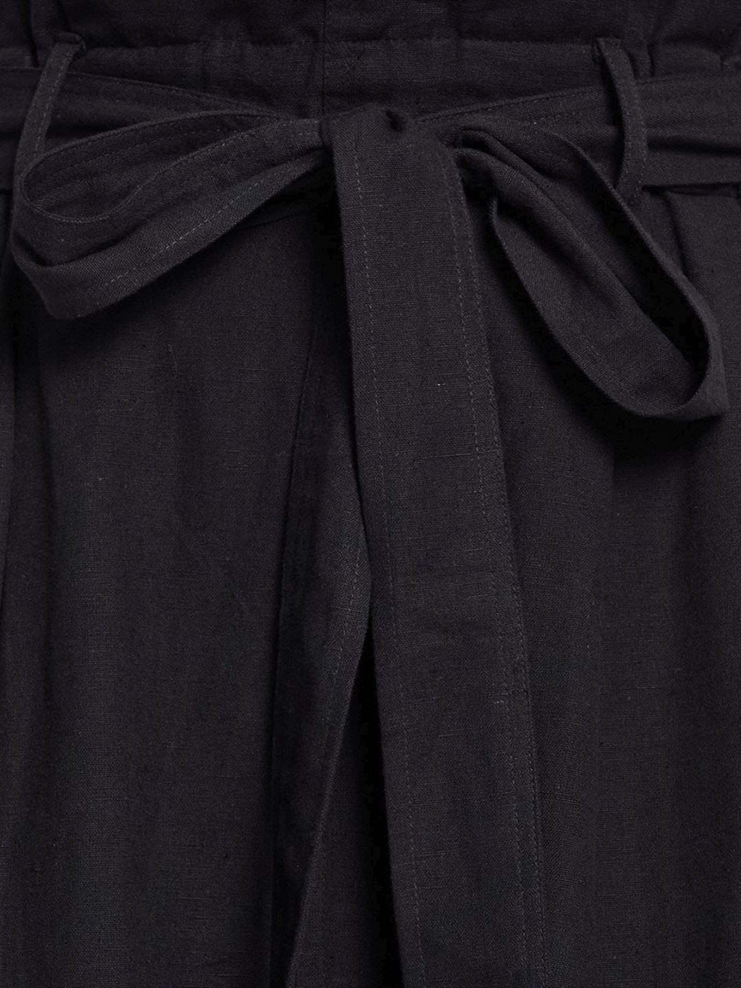 Fabindia Black Cotton Linen A-Line Skirt