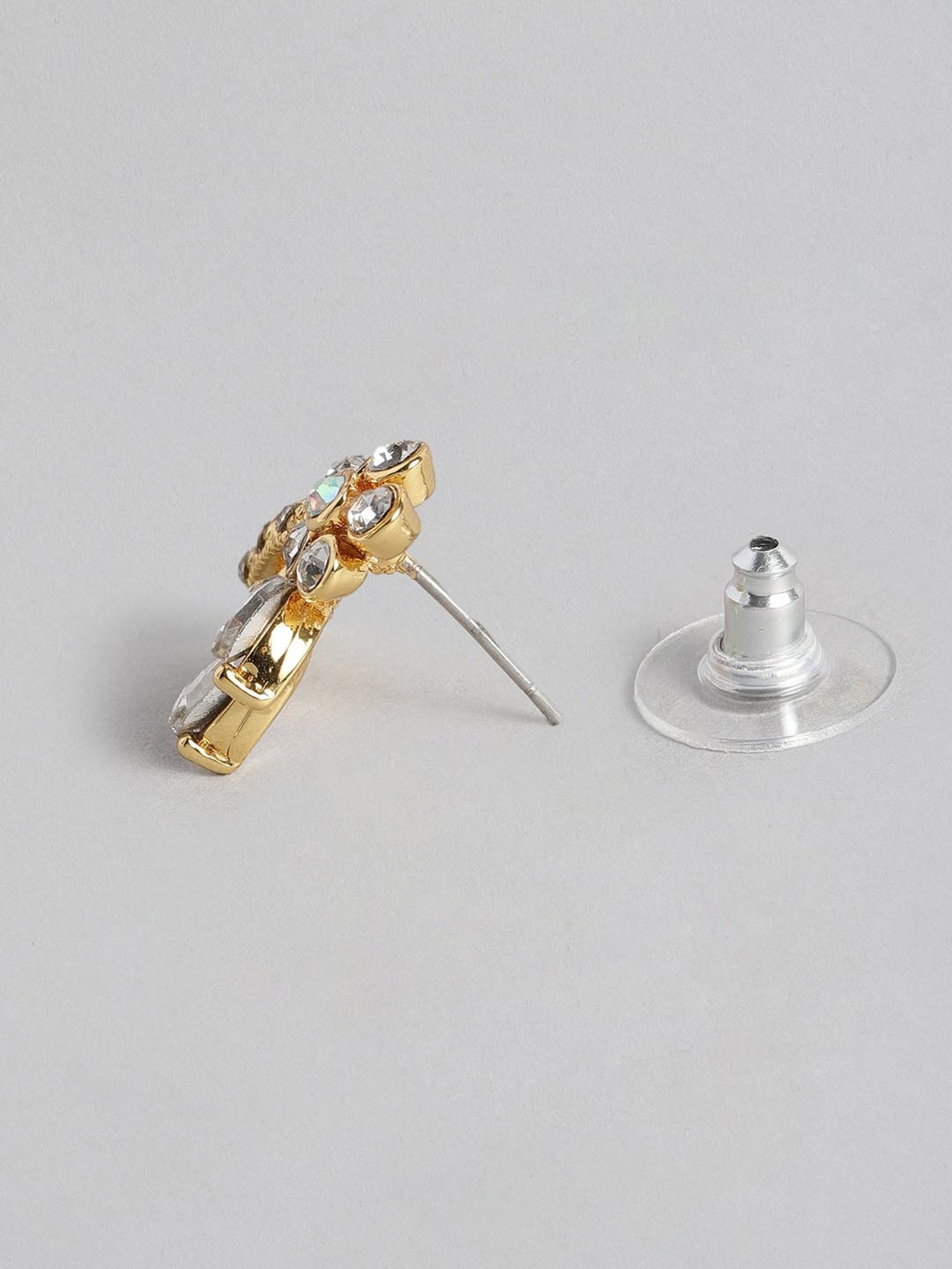 Estele Gold-Plated Floral Wave Necklace & Earring Set for Women