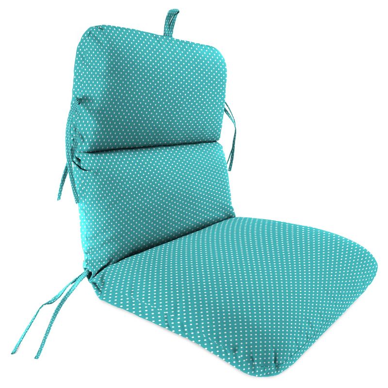 Outdoor Knife Edge Dining Chair Cushion - Turquoise Dot - Jordan Manufacturing