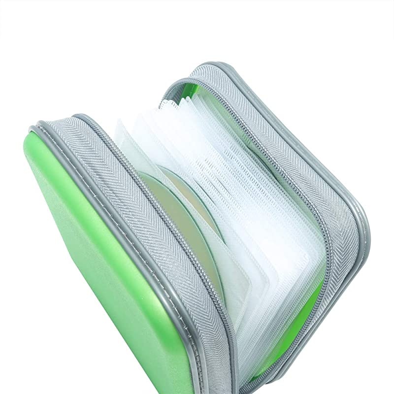 CD Case 40 Capacity CD DVD Heavy Duty Wallet Storage Organizer Holder VCD Binder Bag Album Booklet AGreen
