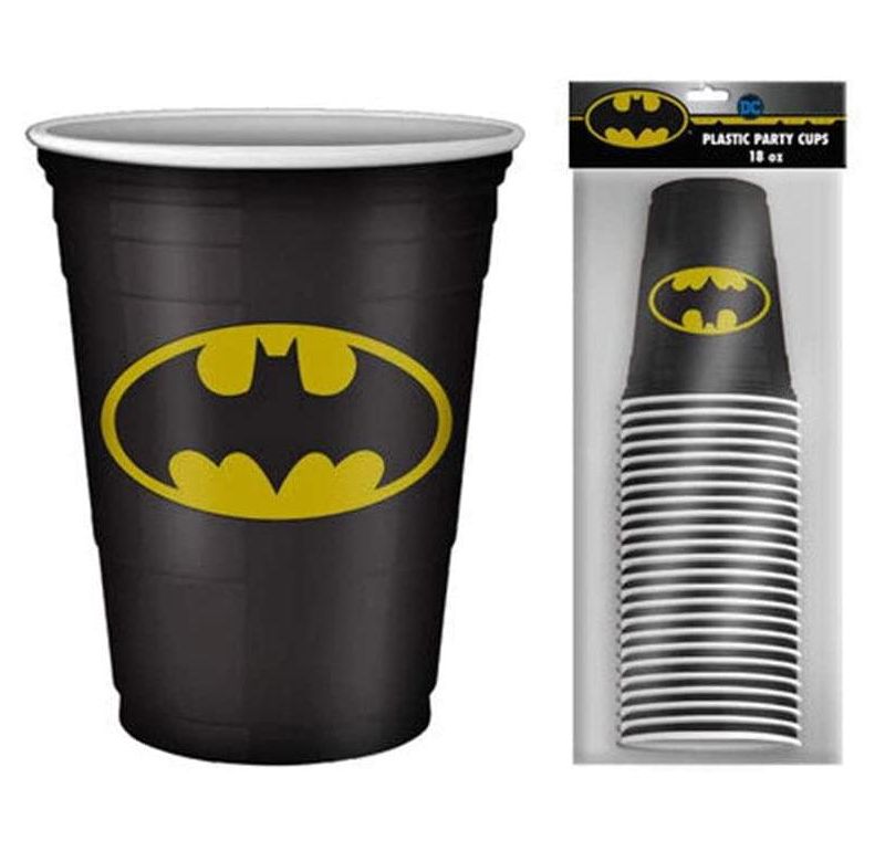 Silver Buffalo DC Comics Batman Logo 18oz Disposable Plastic Party Cups | 20 Pack