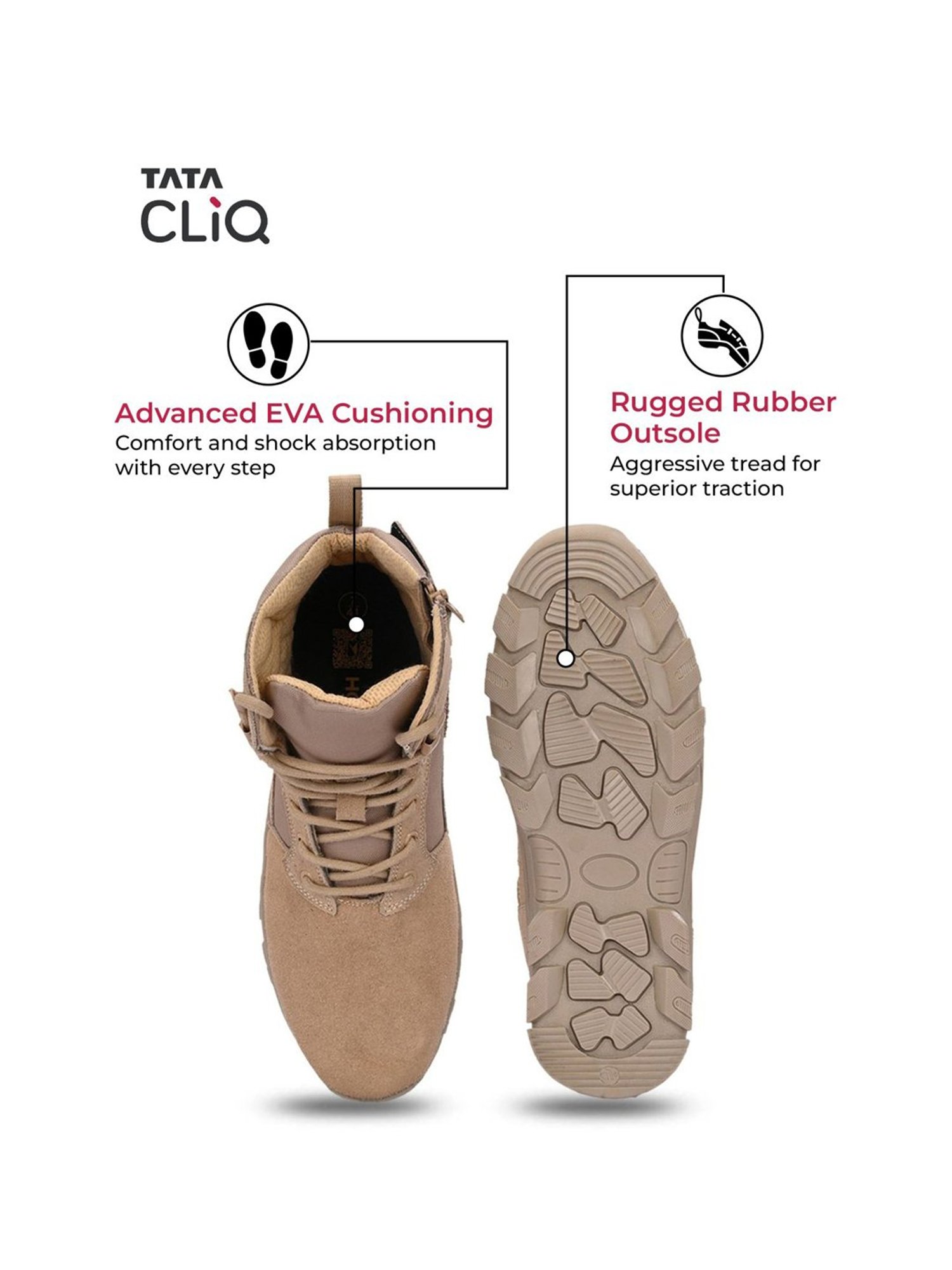 Hoversole Men's Warrior Beige Derby Boots