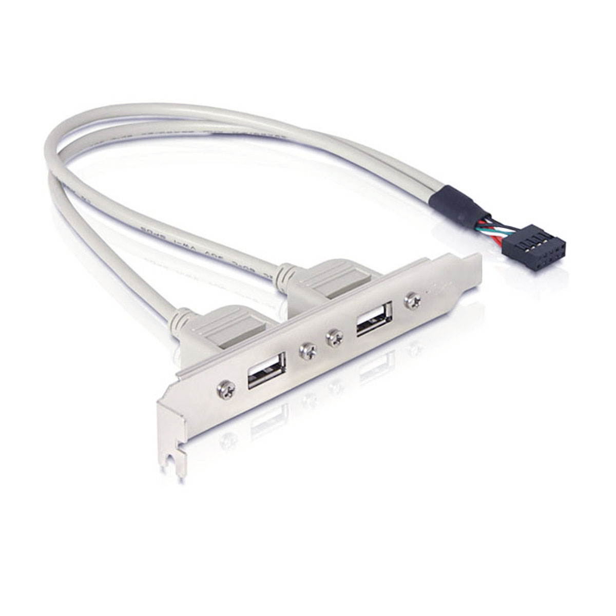 CY PCI USB 2.0 A type Female Screw to Motherboard 9p header cable with bracket U2-142