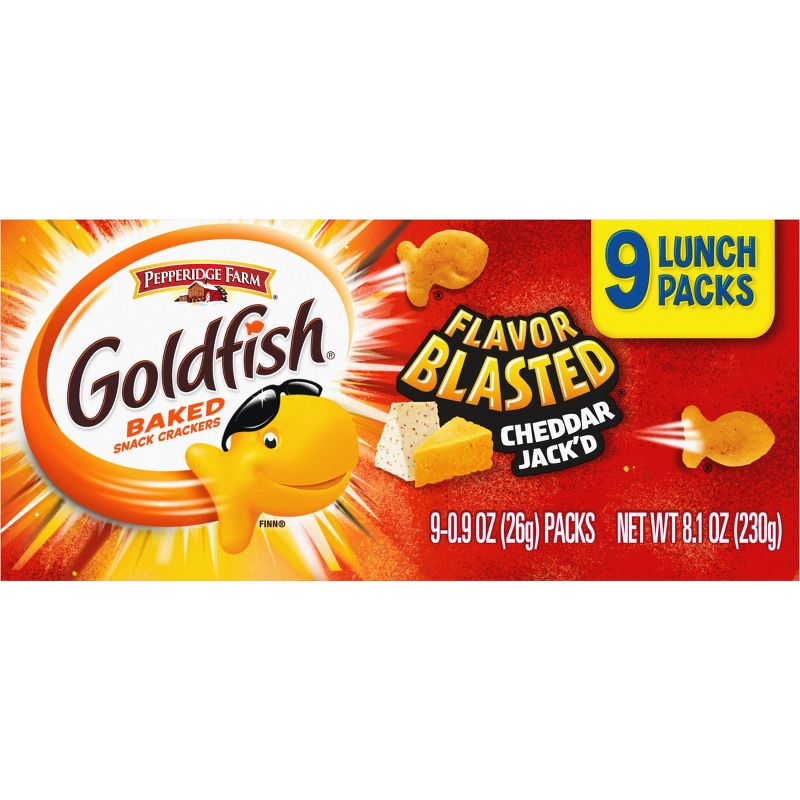 Pepperidge Farm Goldfish Flavor Blasted Cheddar Jack'd Crackers Multipack - 8.1oz/9ct