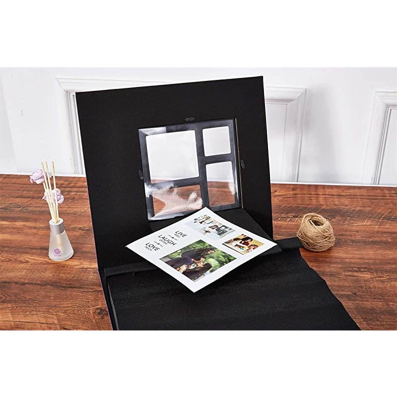 Photo Album 4x6 800 Photos, Large Capacity Wedding Family Leather Cover Picture Albums Holds Horizontal and Vertical 4x6 Photos with Black Pages White