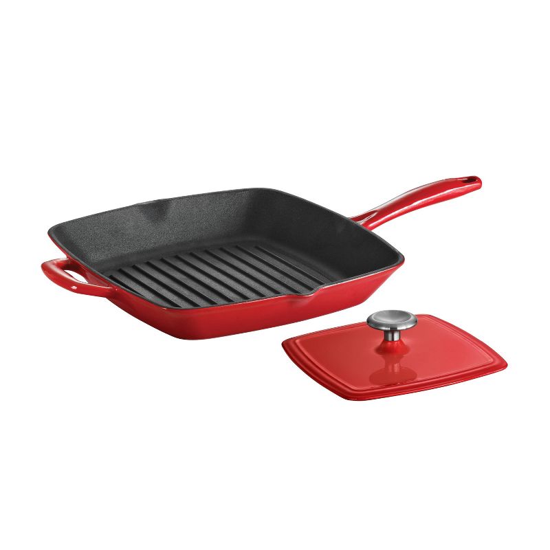 Tramontina 11" Grill Pan with Press - Red