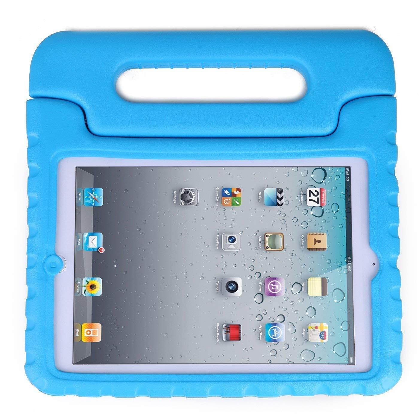 iPad Mini Case,AGRIGLEER [Kids Series]Shock Proof Convertible Handle Light Weight Super Protective Stand Cover Case for Apple iPad Mini /Mini 2/Mini 3 (Blue)